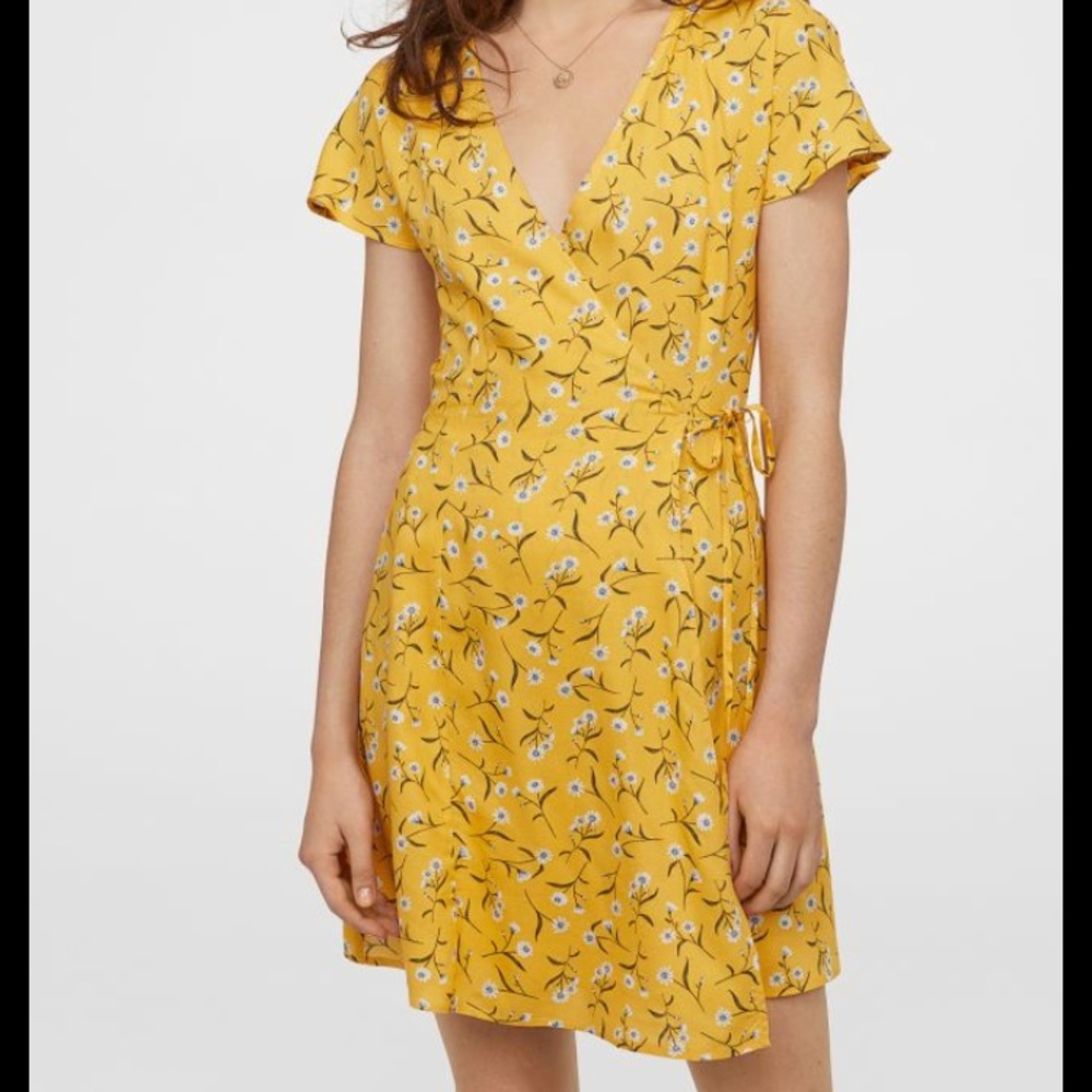 H&M floral print wrap dress